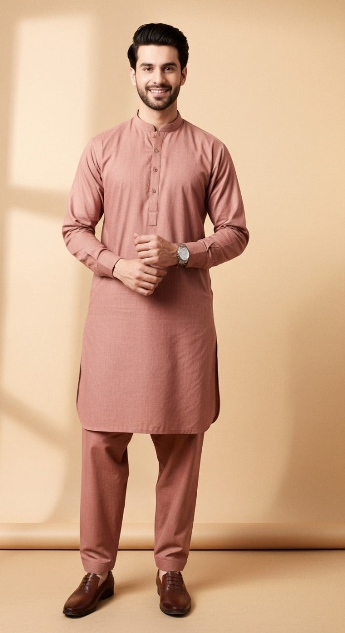 Premium look Khaddar karandi Winter collections - Rose Wood