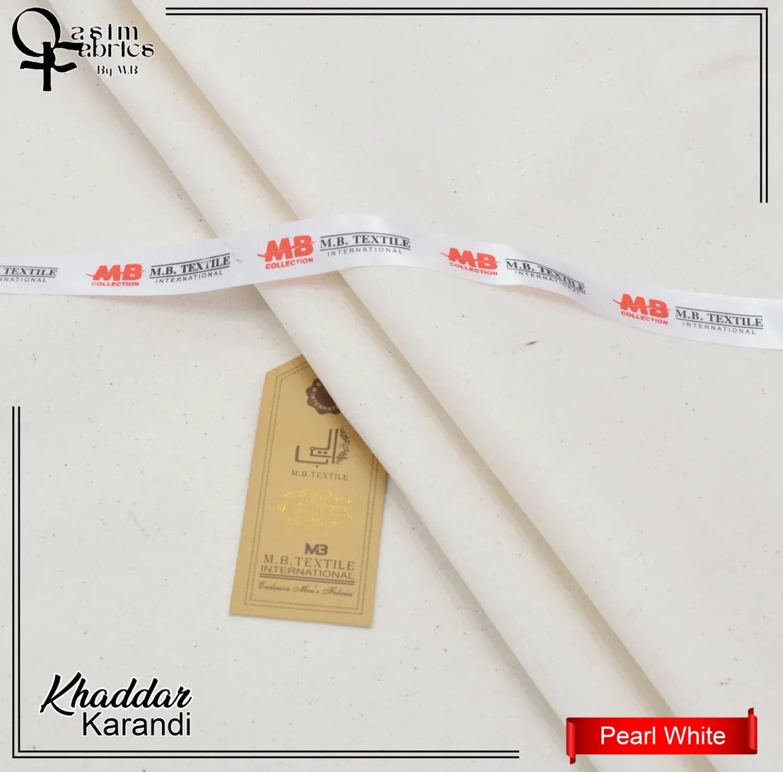 Premium look Khaddar karandi Winter collections - Pearl White