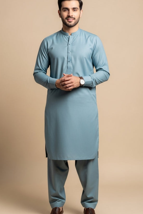 Premium look Khaddar karandi Winter collections - Cadet Blue