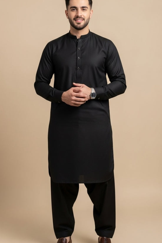 Unstitched Premium Fabric for the Modern Man - Jet black