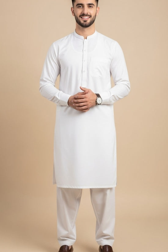 Unstitched Premium Fabric for the Modern Man - Pearl White