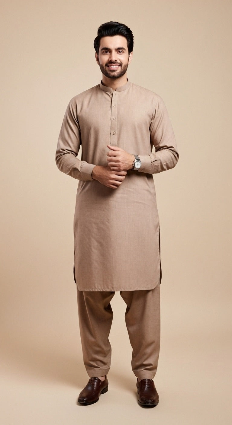 Unstitched Premium Fabric for the Modern Man - Warm Taupe