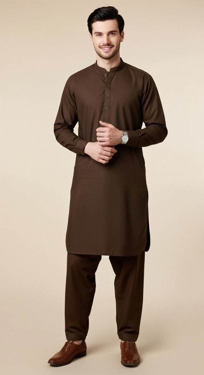 Unstitched Premium Fabric for the Modern Man - Dark Brown