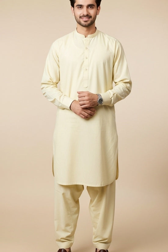 Unstitched Premium Fabric for the Modern Man - Pale Cream