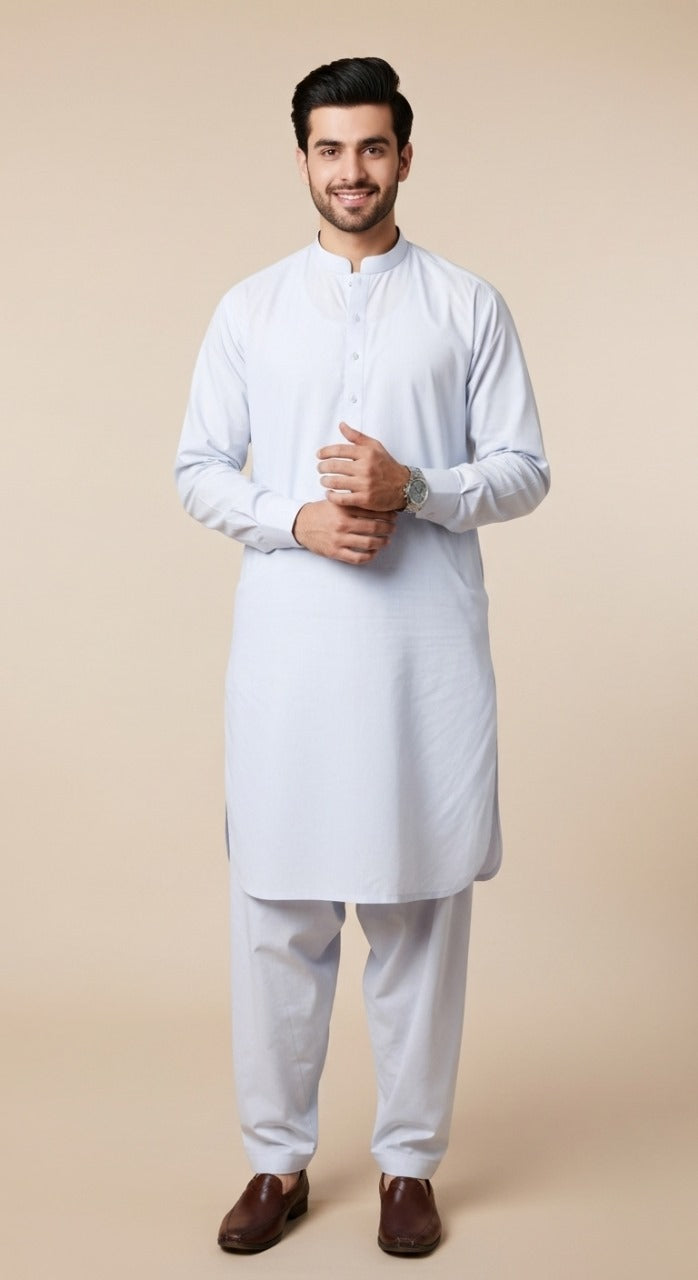 Unstitched Premium Fabric for the Modern Man - Ghost White