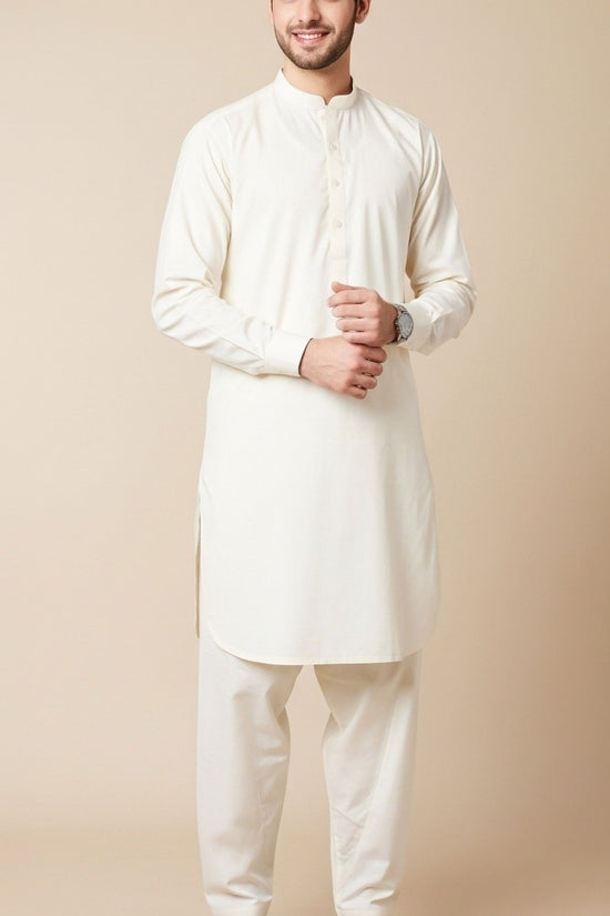 Unstitched Premium Fabric for the Modern Man - OFF White