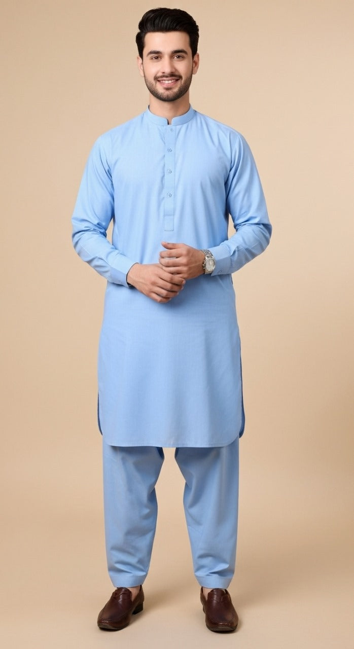 Unstitched Premium Fabric for the Modern Man - Light Sky Blue