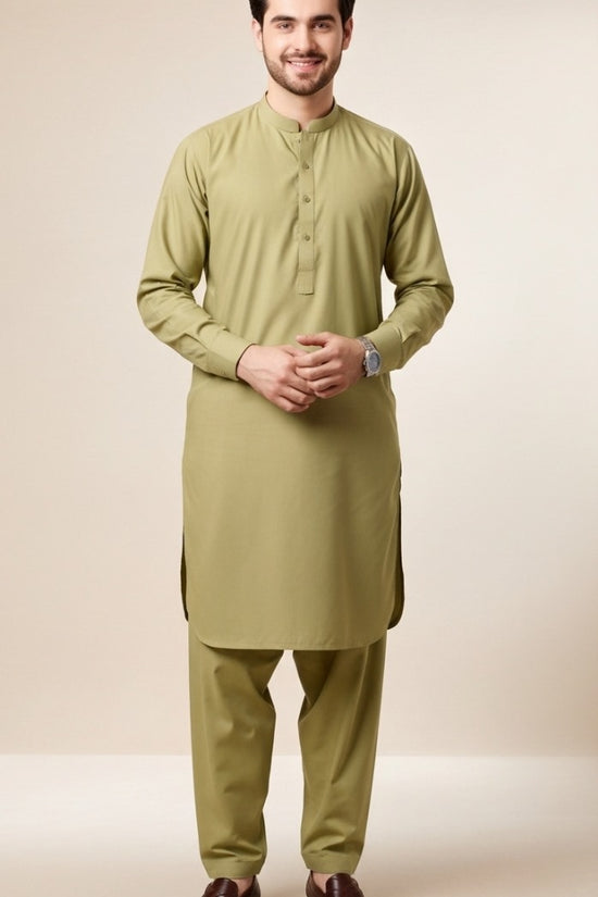 Unstitched Premium Fabric for the Modern Man - light olive green
