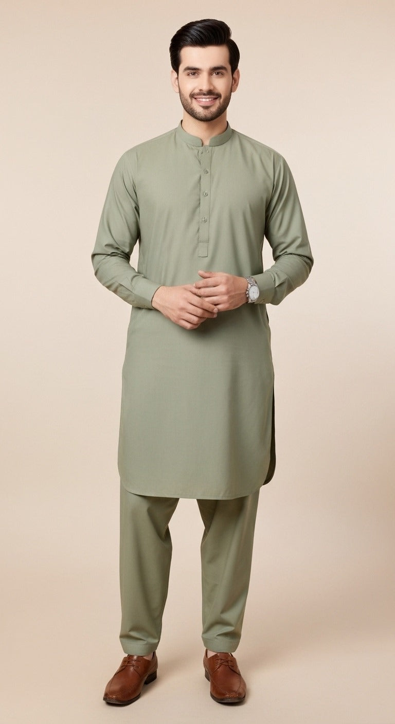 Unstitched Premium Fabric for the Modern Man - light green