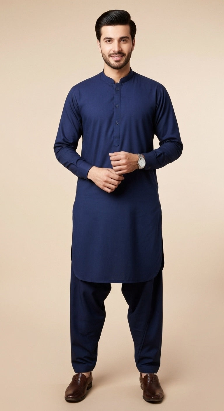 Unstitched Premium Fabric for the Modern Man - Navy Blue