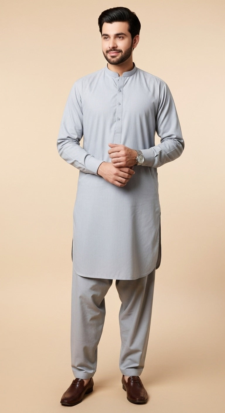 Unstitched Premium Fabric for the Modern Man -blue-gray