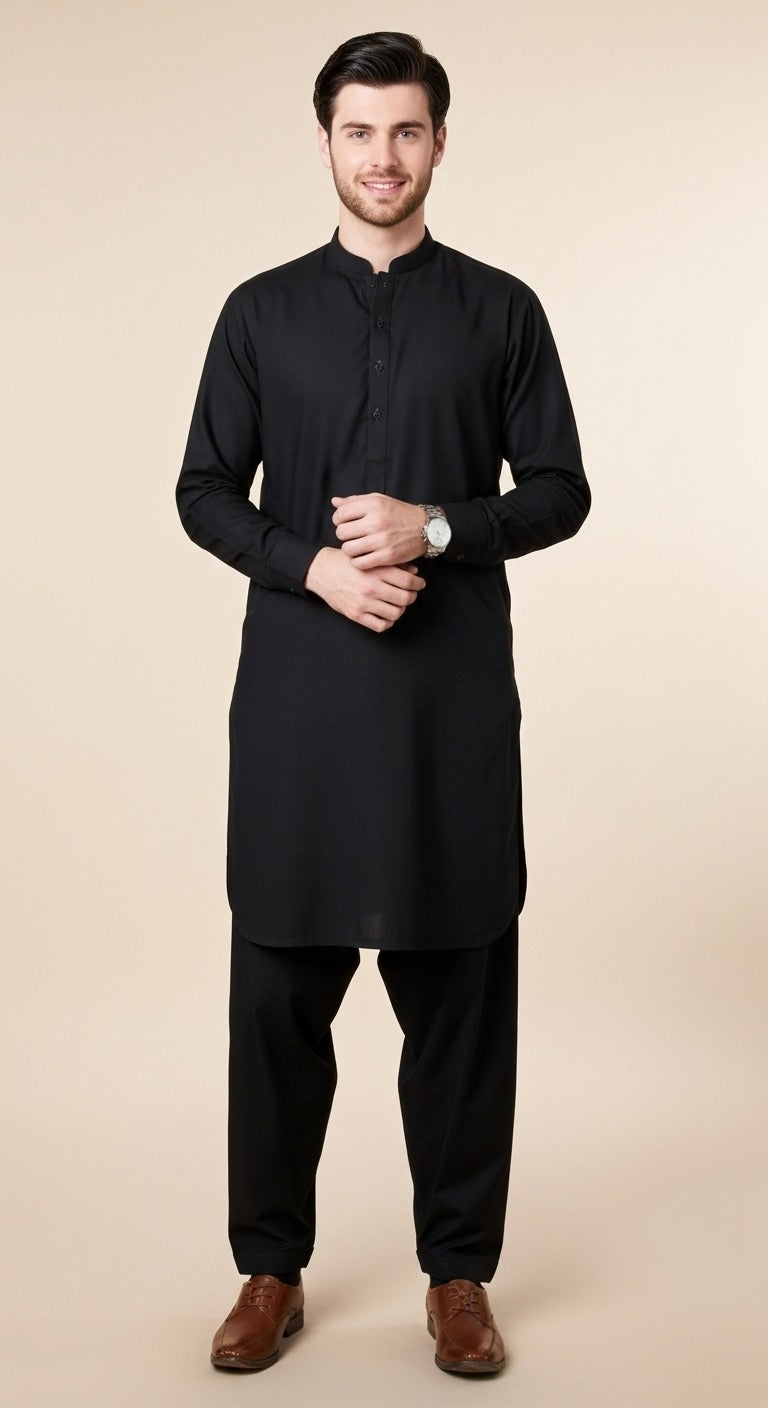 Unstitched Premium Fabric for the Modern Man -classic black