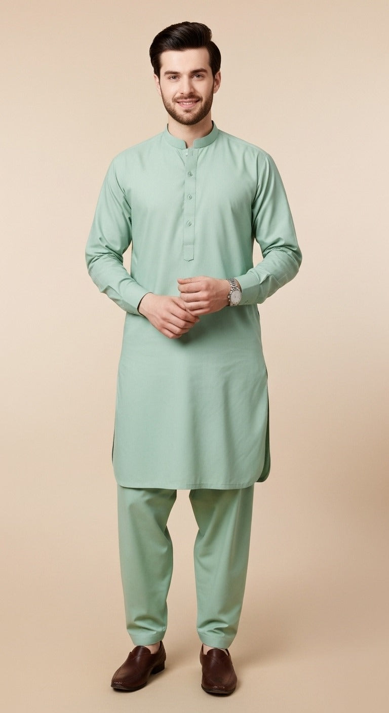 Unstitched Premium Fabric for the Modern Man -mint green