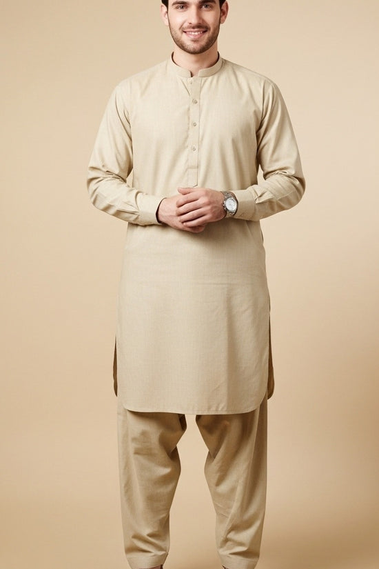 Premium look Khaddar karandi Winter collections - Bone