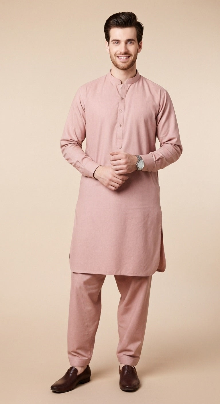 Premium look Khaddar karandi Winter collections - Rose latte