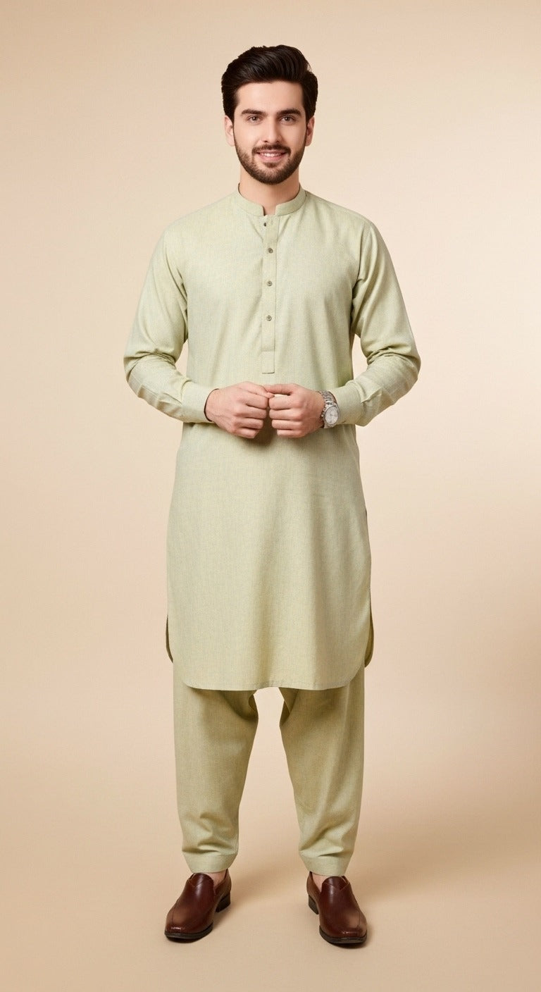 Premium look Khaddar karandi Winter collections - Pastel Mint